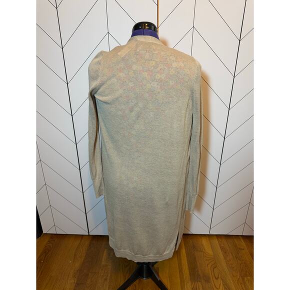 Halogen Womens XS Tan Beige Linen Open Front Long Sleeve Cardigan Corporatecore - Picture 3 of 11